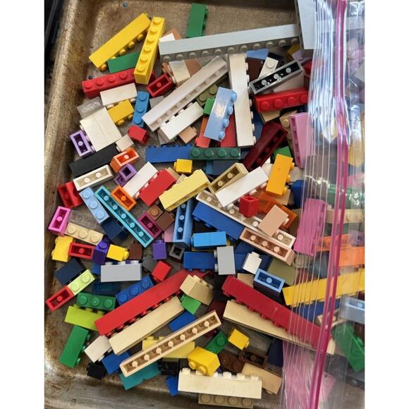 2 POUNDS Assorted 1x-wide Long Lego Bricks Lot: 1x-wide pieces only - Picture 3 of 4
